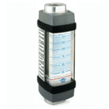 Hydraulic flow meter for air and corrosive gases with blue scale and black end caps