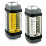 Hydraulic flow meters for oil and corrosive liquids with yellow and clear gauges