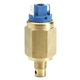 Brass hydraulic diaphragm pressure switch with blue electrical connector