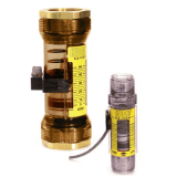 Hydraulic flow alert flow switches with transparent gauges and brass fittings
