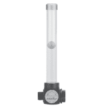 GLVS series vertical level indicator with transparent tube and black base fitting