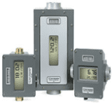 Industrial MR flow transmitters with digital display panels and metal enclosures