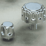 Metal threaded hydraulic breathers with rounded caps in two sizes