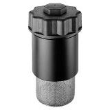 Black hydraulic filler breather with knurled cap and metal mesh filter