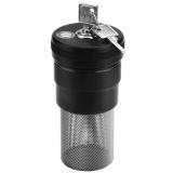 Lockable hydraulic filler breather with metal mesh filter basket