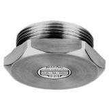 Stainless steel threaded hydraulic tank breather cap with flat top design