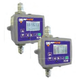 Digital hydraulic contamination monitors with LCD screens and metal connectors